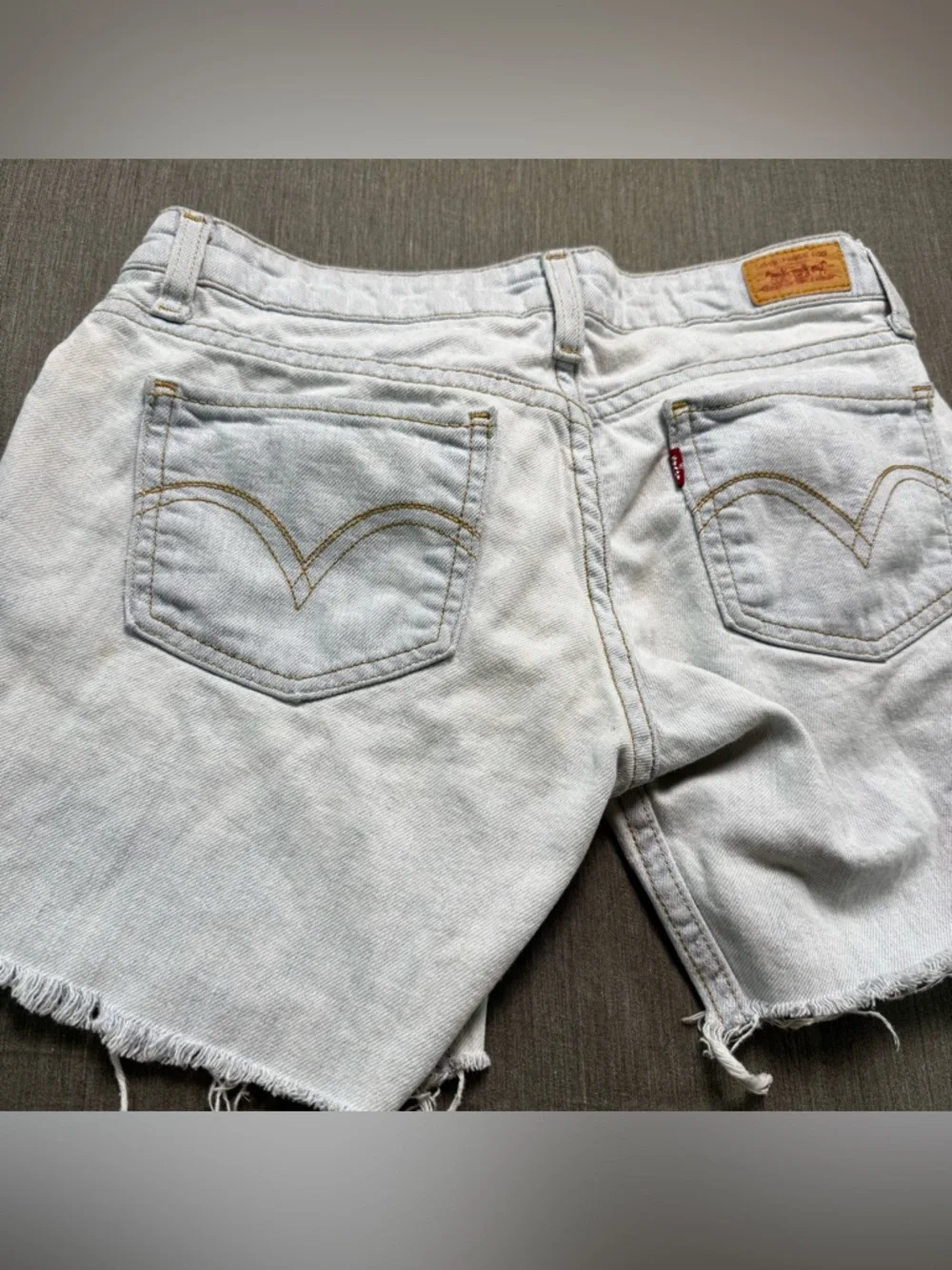 Levi's 524 Too Superlow Denim Shorts Size 1 Short Y2K Light Wash Cutoff Vintage